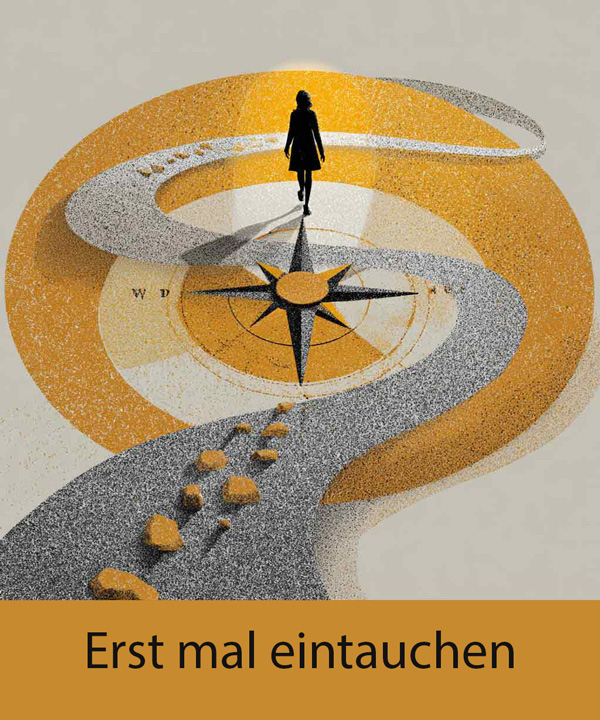 Frau auf einem Kompasspfad – Einführungsseminar Gewaltfreie Kommunikation Darmstadt